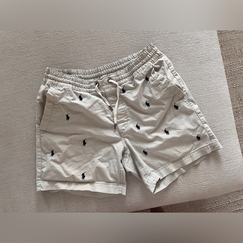 Embroidered Tan Polo Ralph Lauren Shorts